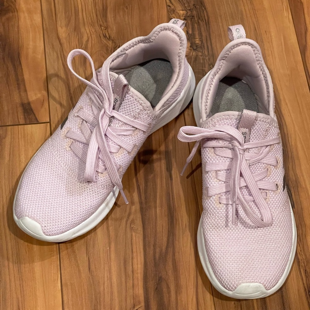 Girl’s light pink cloudfoam adidas sneakers - size US 4 or EU 36.
